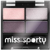 Cienie do powiek - Miss Sporty Studio Colour Quattro Eye Shadow poczwórne cienie do powiek 402 Smoky Green Eyes 5g 52261-uniw - miniaturka - grafika 1