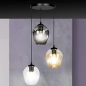 Lampy sufitowe - EULUNA Lampa wisząca Starla okrągła 3-pkt grafit/bursztyn - miniaturka - grafika 1