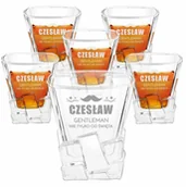 Szklanki - Murrano Szklanki do whisky x6 z grawerem dla gentlemana na święta 6xSZIB-009 - miniaturka - grafika 1
