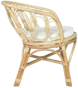 vidaXL Lumarko Krzesło stołowe z poduszką, naturalny rattan i len 325475 - Krzesła - miniaturka - grafika 4