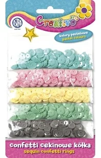 Astra S.A. Astra, confetti cekinowe, pastelowe kółka, 5 kolorów, 1000 sztuk - Scrapbooking - miniaturka - grafika 2
