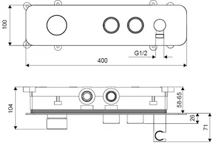 Excellent Krotos Bateria wannowo-prysznicowa podtynkowa chrom AREX.8035CR - Baterie podtynkowe - miniaturka - grafika 4