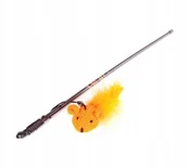 Zabawki dla kotów - Dingo Wędka Dla Kota Z Myszką Z Włóczki - miniaturka - grafika 1