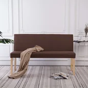 Ławki do przedpokoju - vidaXL Ławka, 139,5 cm, brązowa, poliester vidaXL - miniaturka - grafika 1