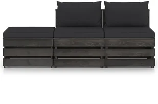 vidaXL 3-cz. zestaw wypoczynkowy do ogrodu, z poduszkami, drewniany 3068187 - Meble ogrodowe - miniaturka - grafika 2