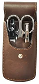 Akcesoria do paznokci - Pfeilring torba etui ze skóry bawolej, 3-częściowy Inox-wypełnienia (pilnik do paznokci, pęsety, nożyczki do paznokci), brązowe, 1er Pack (1 X 3 sztuki) 182420590 - miniaturka - grafika 1