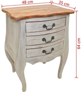 vidaXL Szafka nocna, lite drewno z odzysku, 48 x 35 64 cm - Szafki nocne - miniaturka - grafika 6
