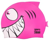Pływanie - BornToSwim Borntoswim shark junior swim cap różowy - miniaturka - grafika 1