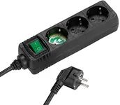 Kable - Vivanco ebl3 W 3-listwa zasilająca z zabezpieczeniem przed dziećmi (przewód zasilający 1,4 m, przekrój 1,5 MM) Biały czarny 4008928270150 - miniaturka - grafika 1