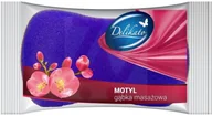 Rękawice i gąbki do kąpieli - Motyl Delko Delikato gąbka masażowa do ciała 1szt - miniaturka - grafika 1