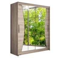 Szafy - Szafa przesuwna Pesto IX - Garderoba z Lustrem - miniaturka - grafika 1