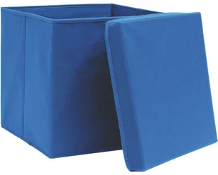 vidaXL vidaXL Pudełka z pokrywami, 10 szt., 28x28x28 cm, niebieskie - Pudła i pojemniki do przechowywania - miniaturka - grafika 4