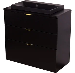 Czarna szafka łazienkowa z czarną umywalką 80/3 cm Liv Victa VIC-C-U80/39/3 + LivB - Szafki łazienkowe Czarna szafka łazienkowa z czarną umywalką 80/3 cm Liv Victa VIC-C-U80/39/3 + LivB - Szafki łazienkowe - miniaturka - grafika 1