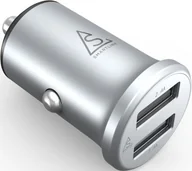 Ładowarki samochodowe - Holdit Smartline ładowarka samochodowa 4,8A aluminium 2xUSB srebrna - miniaturka - grafika 1