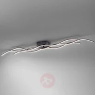 Lampy sufitowe - Leuchten Direkt Lampa sufitowa LED Wave czarna 137,5 cm - miniaturka - grafika 1