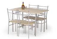 Stoły z krzesłami - Halmar ZESTAW FAUST STÓŁ+4 KRZESŁA DĄB SONOMA MDF/METAL V-CH-FAUST-ZESTAW - miniaturka - grafika 1