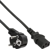 Kable - InLine Kabel zasilający Kabel zasilający Schutz kontakt kątowy do 3pin IEC C13 czarny H05VV-F 3x0,75mm2 0,3m 16647F - miniaturka - grafika 1