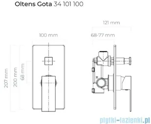 Oltens Gota prysznicowa podtynkowa chrom 34101100 - Baterie wannowe i prysznicowe - miniaturka - grafika 2