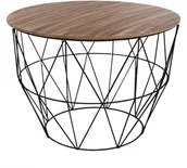 Akcesoria i części do kuchenek i piekarników - Stolik kawowy okrągły w stylu loft z drewnianym blatem 156841A - miniaturka - grafika 1