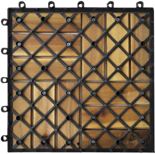 vidaXL Płytki tarasowe 30xcm z drewna akacji w zestawie - Podesty i deski tarasowe - miniaturka - grafika 3