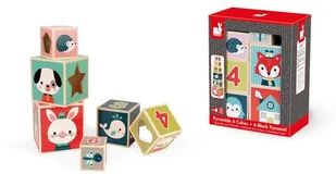Janod DREWNIANA PIRAMIDA wieża Baby Forest J08016 - Klocki - miniaturka - grafika 6