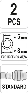 Yato SZYBKOZŁĄCZE M ZE SPRĘŻYNĄ NA WĄŻ 5x8mm 2 SZTUKI YT-24102 YT-24102 - Akcesoria pneumatyczne - miniaturka - grafika 3
