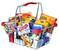 Zabawy w naśladowanie dorosłych - Chr. Tanner Akcesoria sklepowe w metalowym koszyku od Tanner 40678  posortowane 0TA40678 - miniaturka - grafika 1