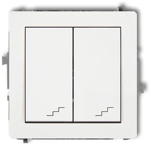 Karlik Łącznik podwójny schodowy DECO Biały 1FRB - Wyłączniki światła i elektryczne - miniaturka - grafika 2
