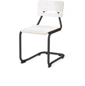 Meble do szkół i przedszkoli - AJ Produkty Krzesło szkolne LEGERE III, H 450 mm, antracyt, biały - miniaturka - grafika 1