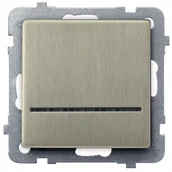 Wyłączniki światła i elektryczne - Ospel Łącznik kontrolny z podświetleniem SONATA Srebrny - miniaturka - grafika 1