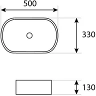 Umywalki - Lavita Alto Umywalka nablatowa 50x33 cm biała 5900378310181 - miniaturka - grafika 1