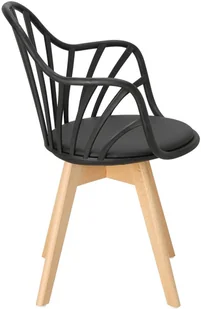 Intesi Krzesło Sirena z podłokietnikami czarne - Krzesła - miniaturka - grafika 5