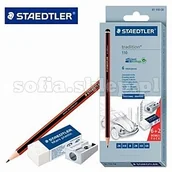 Ołówki - Staedtler Zestaw 6 ołówków Tradition, gumka, temperówka, - miniaturka - grafika 1