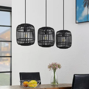 Lindby Canyana lampa wisząca, 3-punktowa, czarna - Lampy sufitowe - miniaturka - grafika 2