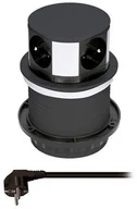 Gniazdka elektryczne - Solight Solight PP100-B  Słupek z gniazdami pod blat stołu 4x230V - miniaturka - grafika 1