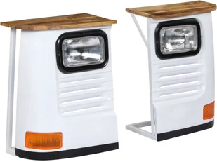 vidaXL Szafka w kształcie ciężarówki, lite drewno mango, biała - Komody - miniaturka - grafika 7