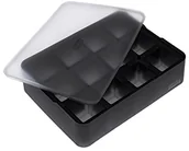 Akcesoria do lodu - Lurch Ice Former Premium z silikonu, z pokrywką do wytwarzania lodu do 12 kostek lodu w rozmiarze 4 cm, czarna, 6.5 x 15.5 x 20.5 cm 240710 - miniaturka - grafika 1