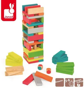Janod Jenga z kolorami Equilibloc 02012 - Gry planszowe - miniaturka - grafika 5