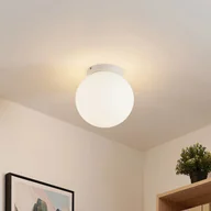 Lampy sufitowe - Lindby Meriala lampa sufitowa biała, klosz 25cm - miniaturka - grafika 1