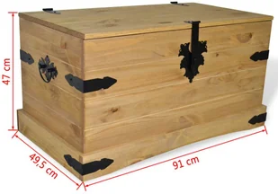 vidaXL Skrzynia w meksykańskim stylu Corona, sosna, 91x49,5x47 cm - Inne meble do salonu - miniaturka - grafika 4