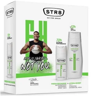 STR8 Fresh Recharge Zestaw prezentowy dezodorant spray 150ml+żel pod prysznic 400ml) 550ml - Zestawy kosmetyków męskich - miniaturka - grafika 3