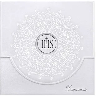 zaproszenie na komunię, biały ornament - Kartki okolicznościowe i zaproszenia - miniaturka - grafika 2