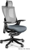 Fotele i krzesła biurowe - Unique Fotel ergonomiczny WAU 2 Tkanina/Siatka MIX Czarny Zapytaj o RABAT! W-709-B-BL417-NW42 - miniaturka - grafika 1