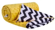 Koce i narzuty dla dzieci - Medi Partners Kocyk MINKY dwustronny 75x100 cm 100% bawełna Zygzak + żółty Medi Partners - miniaturka - grafika 1