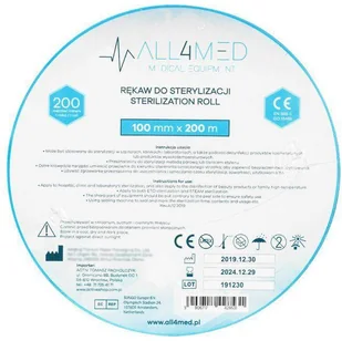 ALL4MED All4med rękaw do sterylizacji rolka 10cm x 200m P129607 - Pozostałe akcesoria kosmetyczne - miniaturka - grafika 2