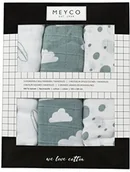 Okrycia kąpielowe dla dzieci - Meyco 451003 Mull-kocyki do 120 x 120 cm, turkusowy/szary/Jade/biały - miniaturka - grafika 1