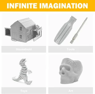 ERYONE ERYONE PLA Filament for 3D Printer 1.75mm Tolerance 0.03mm 1kg (2.2LBS)/Spool - Signal Gray 795749EUDF - Filamenty i akcesoria do drukarek 3D - miniaturka - grafika 5