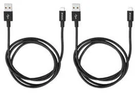 Kable USB - Verbatim Kabel USB/micro USB 1m + 1m 48874) Czarny - miniaturka - grafika 1