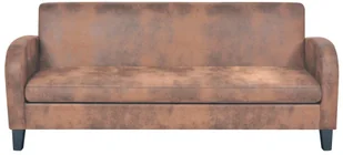 vidaXL Zestaw 2 sof ze sztucznego zamszu, brązowy - Komplety wypoczynkowe - miniaturka - grafika 5