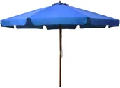 Parasole ogrodowe - vidaXL Parasol ogrodowy na drewnianym słupku, 330 cm, lazurowy vidaXL - miniaturka - grafika 1